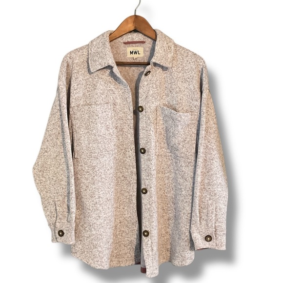Madewell Jackets & Blazers - Madewell Heathered Light Gray Wool-Blend Button Jacket